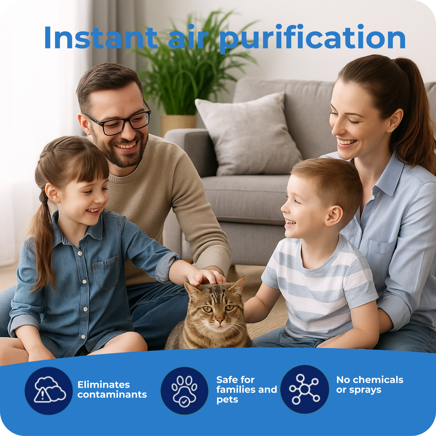 Air purifier for cats, odors, and litter box