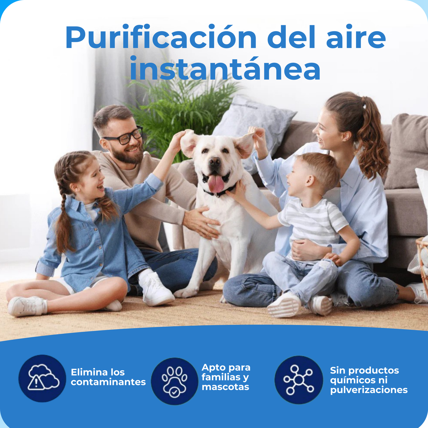 Purificador de aire — elimina los olores de perro y los parásitos